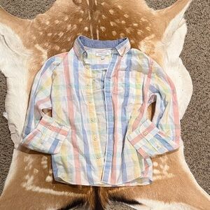 Crown & Ivy Pastel Plaid Kids Button Down Shirt